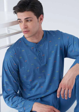 Pánské pyžamo KarelPiu KC8235 XXL Šedá