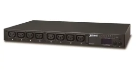 Planet IPM-8220 / IP PDU / 8x zásuvek 230V/10A / LED displej / wattmetry / 19"/1U rack (IPM-8220-EU)