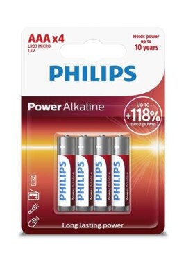 Philips baterie AAA Power Alkaline - 4ks (LR03P4B/10)