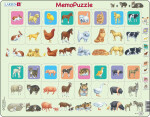 Puzzle Memo puzzle - děti, zvířátka 32 dílků - Kohoutová tetování
