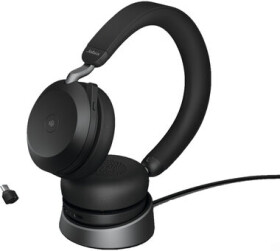 Jabra Evolve2 75 MS USB-C černá + nabíjecí stojánek / mikrofon / ANC / USB-C (nabíjení) / USB adaptér + Bluetooth (27599-999-889)