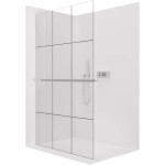 CERANO Sprchová zástěna Walk-in Crystal L/P - 8 mm + polička/držák na ručníky - bezvzpěrový systém - chrom, industriální sklo - 140x200 cm