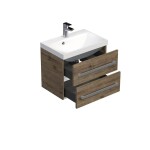 Koupelnová skříňka s umyvadlem SAT Cube Way 60x40 cm dub wellington CUBE260ZDW CUBE260ZDW