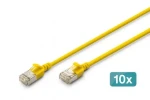 Digitus CAT 6A Slim žlutá / Patch kabel / F/FTP / RJ45 / 10 Gbit/s / 2 m / 10 ks (DK-1632-A-020S-Y-10)