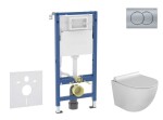 GEBERIT - Duofix Set předstěnové instalace, klozetu Gaia a sedátka softclose, tlačítko Delta01, matný chrom SANI11CA1119B