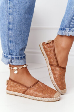 Espadrilky Na Slaměné Podrážce Lu Boo Hnědé Velikost: 36