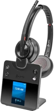 Poly Savi 8420 Office černá / Bezdrátová náhlavní souprava / mikrofon / ANC / dvě sluchátka / Bluetooth / DECT (8L5B3AA#ABB)