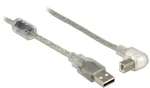 Delock kabel USB 2.0 Typ-A samec USB 2.0 Typ-B samec pravoúhlý / 3.0 m / transparentní (84815DE)