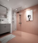 Erga Paris, stabilizační vzpěra pro sprchové zástěny o tloušťce skla 8mm, délka max. 100% 150cm, bílá matná, ERG-V02-PARIS-BAR-WH