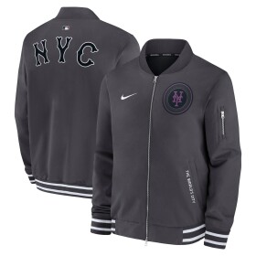 Nike Pánská bunda New York Mets MLB City Connect 2026 Authentic Dugout Bomber Anthrazit Velikost: M