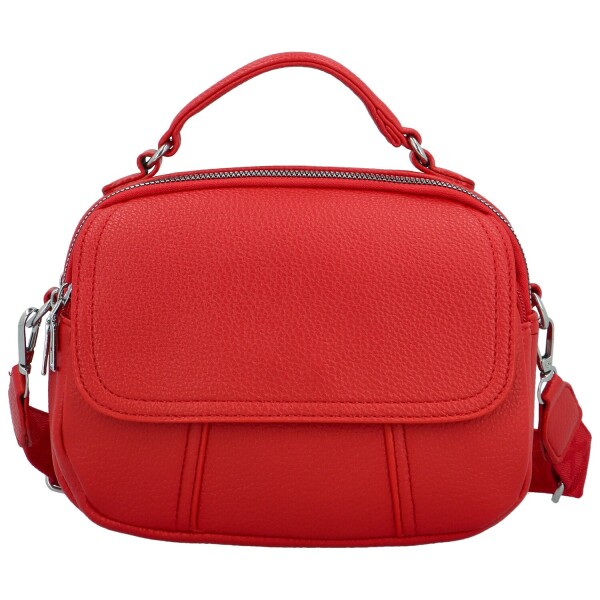 Trendy dámská koženková crossbody kabelka Badamia, červená