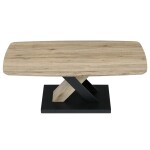 Stůl konferenční 120x60, MDF deska, 3D dekor dub san remo, kovové nohy, černý lak.