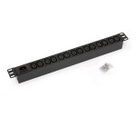 TRITON 19" rozvodný panel 14x IEC C13, bez kabelu, černý EDF_1030219