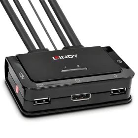 Lindy 42344 / KVM přepínač / 2 porty / DisplayPort 1.2 / USB 2.0 / Audio / 4K 60Hz (42344)
