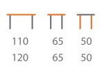 Konferenční stůl Split Barva korpusu: Rustikál, Rozměry: 120 cm