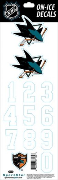 Sport Star Samolepky na helmu San Jose Sharks NHL Decals White