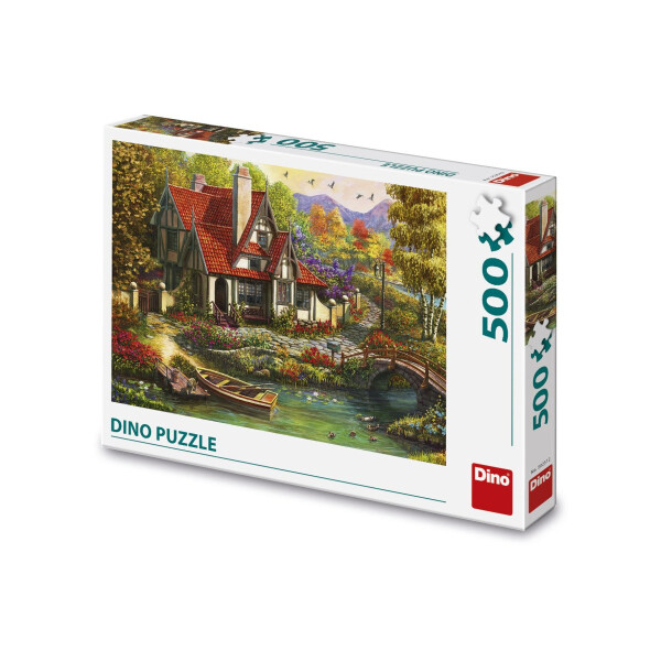 Puzzle Chata u jezera 500 dílků - Dino