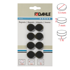 Dahle magnet plánovací, Ø 13 mm, 1 N, 8 ks, černé