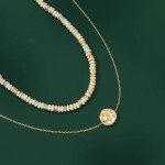 Dvojitý náhrdelník s medailonkem Camile, Barevná/více barev 46 cm + 5 cm (prodloužení)