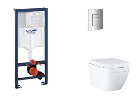 GROHE - Rapid SL Set předstěnové instalace, klozetu, sedátka SoftClose a tlačítka Skate Cosmopolitan, Triple Vortex, chrom SANI11BB2116