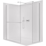 CERANO Sprchová zástěna Walk-in Onyx T L/P - 8 mm - hranatá vzpěra + polička/držák na ručníky - chrom, transparentní sklo - 90x50x200 cm