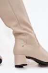 Kožené Zateplené Dámské Kozaky Na Podpatku Maciejka A7165-04 Béžové 37