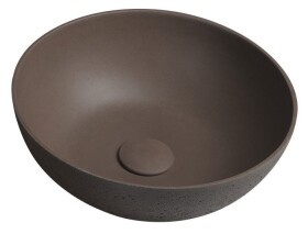 SAPHO - FORMIGO betonové umyvadlo na desku, Ø 39cm, tmavě hnědá mat FG315
