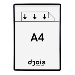 Djois rámeček s kapsou samolepicí, A4, otevřený shora, nepermanentní, černý, 5 ks