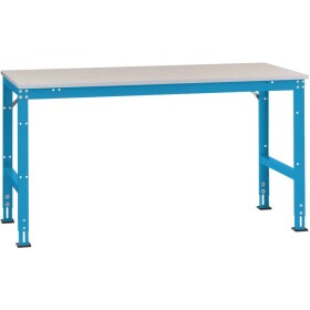 Manuflex AU6134.5012 Pracovní Přístavný stůl Univerzální standardní samořeznými krytina deska, Šxhxv = 2000 x 1200 x 760-870 mm světle modrá (RAL 5012)