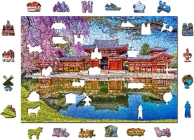 WOODEN CITY Dřevěné puzzle Chrám Byodo-in, Kjóto, Japonsko
