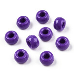 Akrylové korálky - pony beads - tmavě fialové - 6 x 9 mm - 10 ks