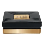 Spirella ROMA mýdlenka černá keramika / zlatý podstavec (7610583179821)