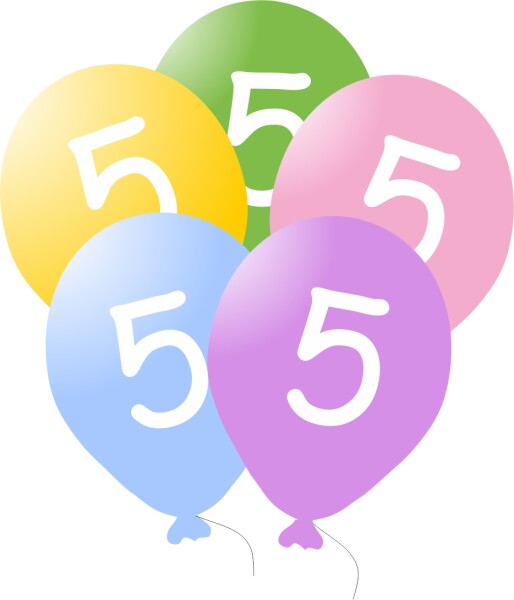 Balonky narozeniny 5ks s číslem 6 pro děti balonky.cz Balonky narozeniny 5ks s číslem 6 pro děti balonky.cz