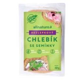 Allnature Bezlepkový chlebík se semínky 350 g
