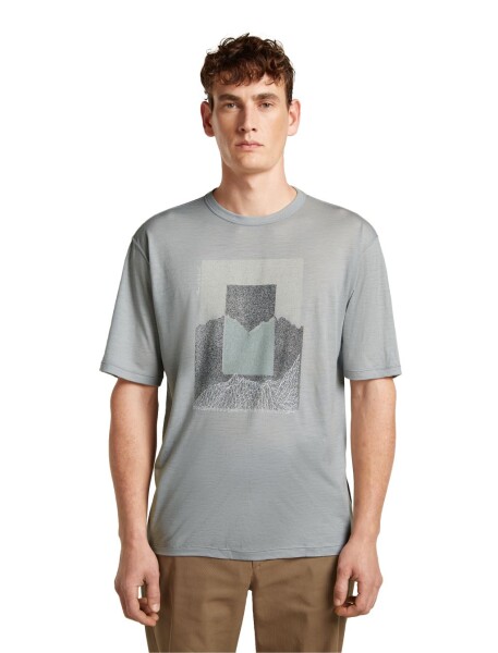 Pánské merino triko s krátkým rukávem ICEBREAKER Mens 150 Tech Lite SS Relaxed Tee Mountain Shift, Proto Grey velikost: S
