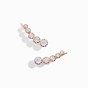 Royal Fashion náušnice 14k zlato Vermeil GU-DR23086E-ROSEGOLD-MOONSTONE-TOPAZ