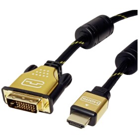 Roline DVI kabel DVI-D 24+1pol. Zástrčka, Zástrčka HDMI-A 7.50 m vícebarevná 11.04.5894 stíněný DVI kabel