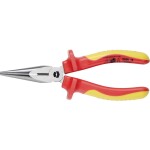 Knipex 26 26 200 T Půlkulaté kleště s břity VDE s připevňovacím okem 200mm / úzké ploché kleště /40° / délka čelistí:73m (26 26 200 T)