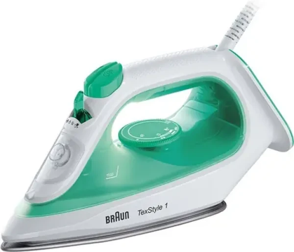 Braun TexStyle 1 SI 1040.GR bílo-zelená / Napařovací žehlička / 2000 W / 120 g/min / keramická plocha (0127407002 SI1040.GR)