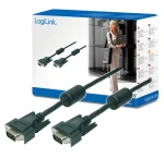 LogiLink VGA černá / Kabel / VGA - VGA / dvojitě stíněný / 15 m (CV0017)