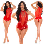 Sexy Koucla Latexlook Net-Body barva red velikost