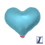 Balónek srdce světle modré metalické 45 cm Balónek srdce světle modré metalické 45 cm