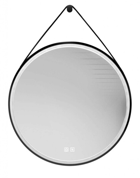Kielle - Idolio Zrcadlo s LED osvětlením a vyhříváním, průměr 59 cm, černá 50324004