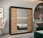 Šatní skříň Abi V4 Barva korpusu: Černá, Rozměry: 150 cm, Dveře: Černá