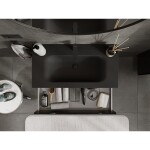 MEXEN/S - Orio koupelnová skříňka 90 cm s umyvadlem Vela, 2 zásuvky, černá lesk/černá mat 91A10-09047-2-BFF70-W23M71