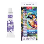 Easy akrylové barvy sada 12 barev, 6 metalických a 6 pastelových 12 ml