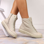 Rieker W RKR279C béžové zateplené boty na platformě 40