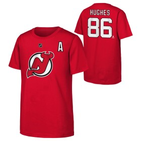 Outerstuff Dětské Tričko Jack Hughes New Jersey Devils Flat Alt.Captains N&N Tee Velikost: Dětské let)