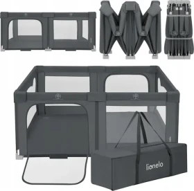 LIONELO Dětská ohrádka Florence Easy Fold Grey Graphite / 150 x 180 cm / 0-48 měsíců / skládací (LO-FLORENCE EASY FOLD GREY GRAPHITE)