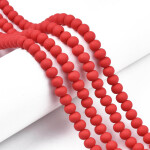 Korálky z polymeru - 7 mm x 5,5 mm - červené - 10ks